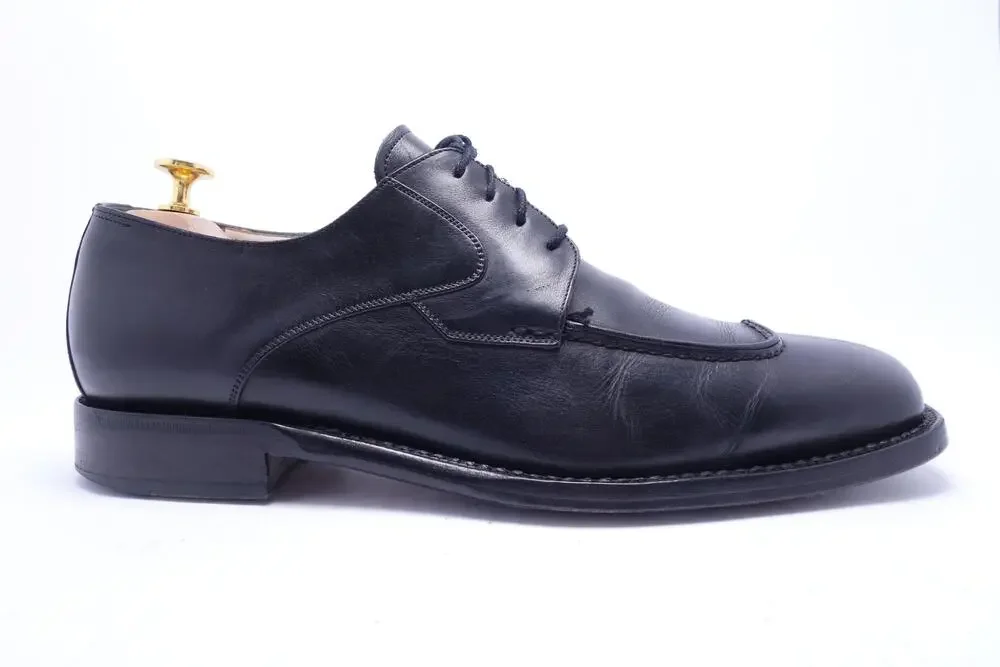 Bruno Magli Caton Shoes Mens Size 11 Black Leather Derby Dress Made In Italy